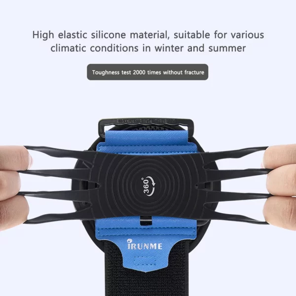 360 Degree Rotation Mobile Phone Holder Wearable Wristband Phone Case Adjustable Phone Wrist Bag Removable for Running Cycling