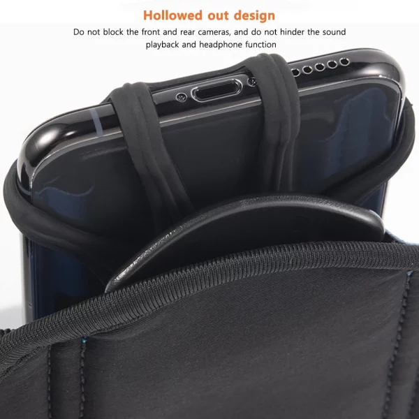 360 Degree Rotation Mobile Phone Holder Wearable Wristband Phone Case Adjustable Phone Wrist Bag Removable for Running Cycling
