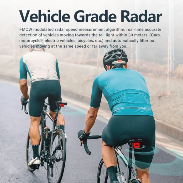 CYCLAMi Bicycle Radar Taillight Intelligent Sensing Warning Safety Light High Sensitivity and Brightness Red Light 24GHz IPX6