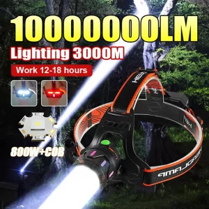 Powerful Rechargeable LED Headlamp Telescopic Zoomable Headlight Outdoor Fishing Waterproof Work Head Lamp High Lumen Head Torch