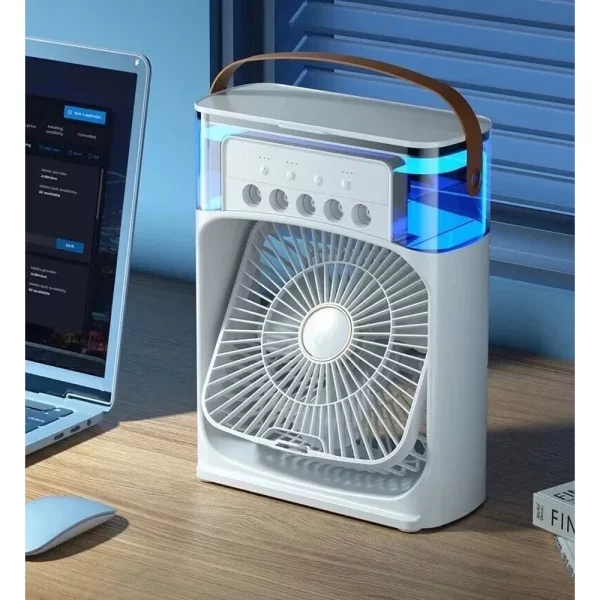 3-in-1 Portable Air Cooler Fan with LED Night Light - Mini Personal Air Conditioner for Home & Travel