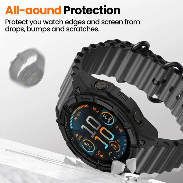 TPU Protective Cover for Garmin Fenix 8 51mm 47mm 43mm, Soft Silicone Bumper Case Accessories for Fenix8 Protector.