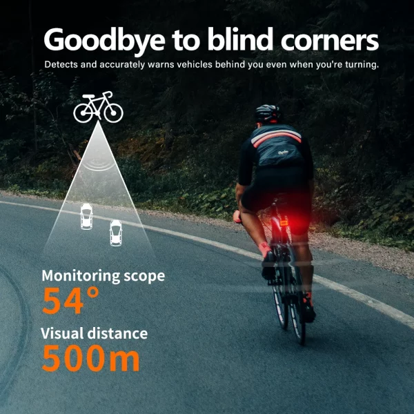 CYCLAMi Bicycle Radar Taillight Intelligent Sensing Warning Safety Light High Sensitivity and Brightness Red Light 24GHz IPX6