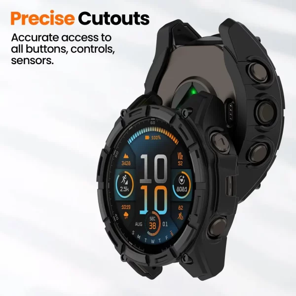 TPU Protective Cover for Garmin Fenix 8 51mm 47mm 43mm, Soft Silicone Bumper Case Accessories for Fenix8 Protector.