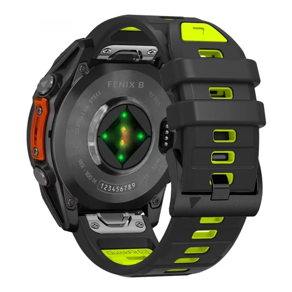 QuickFit 26mm 22mm Fenix8 Band For Garmin Fenix E 8 7 7X 6 6X 5 5X/Epix Pro 47mm 51mm/Enduro 3 Two-Tone Silicone Strap Bracelet